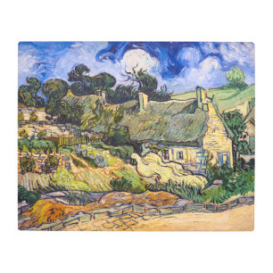 Vincent Van Gogh - Thatched Cottages at Cordeville Metal Print