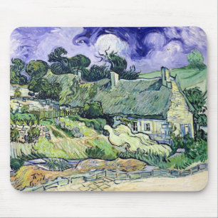 Vincent van Gogh Thatched cottages at Cordeville Mouse Pad