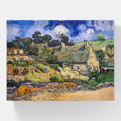 Vincent Van Gogh _ Thatched Cottages at Cordeville Paperweight