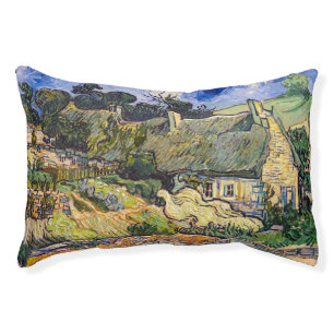Vincent Van Gogh - Thatched Cottages at Cordeville Pet Bed