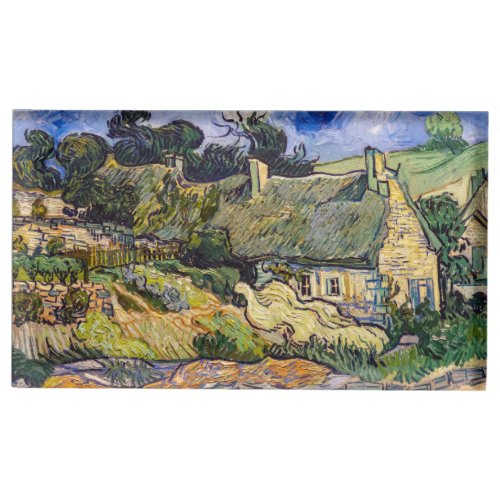 Vincent Van Gogh _ Thatched Cottages at Cordeville Place Card Holder