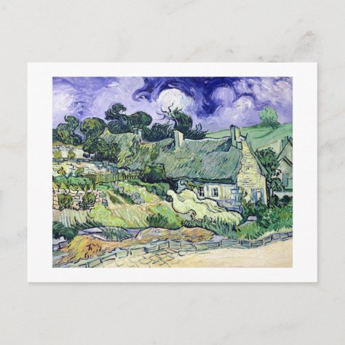 Vincent van Gogh  Thatched cottages at Cordeville Postcard
