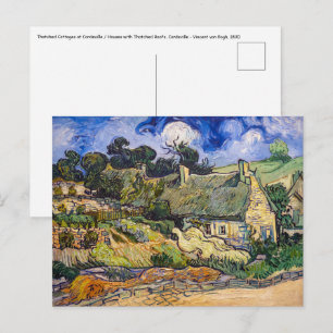 Vincent Van Gogh - Thatched Cottages at Cordeville Postcard