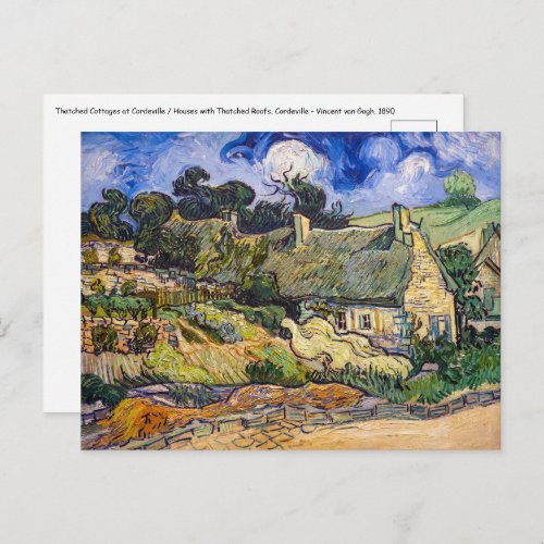 Vincent Van Gogh _ Thatched Cottages at Cordeville Postcard