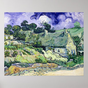 Vincent van Gogh   Thatched cottages at Cordeville Poster
