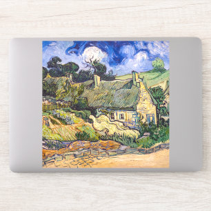 Vincent Van Gogh - Thatched Cottages at Cordeville Sticker