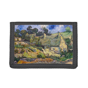 Vincent Van Gogh - Thatched Cottages at Cordeville Tri-fold Wallet