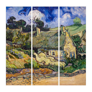 Vincent Van Gogh - Thatched Cottages at Cordeville Triptych