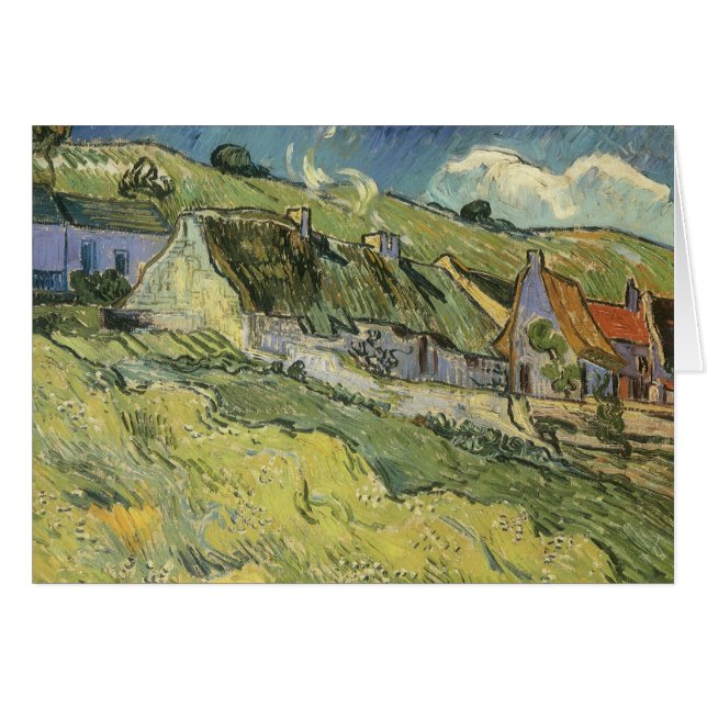 Vincent van Gogh - Thatched Cottages Cards (Front Horizontal)