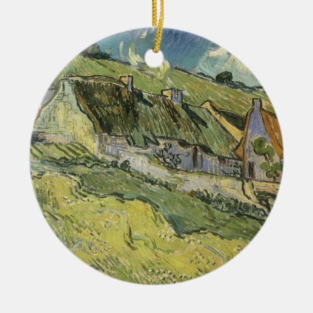 Vincent van Gogh - Thatched Cottages Ceramic Ornament (Front)
