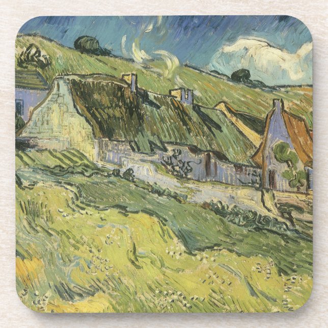 Vincent van Gogh - Thatched Cottages Coaster (Front)