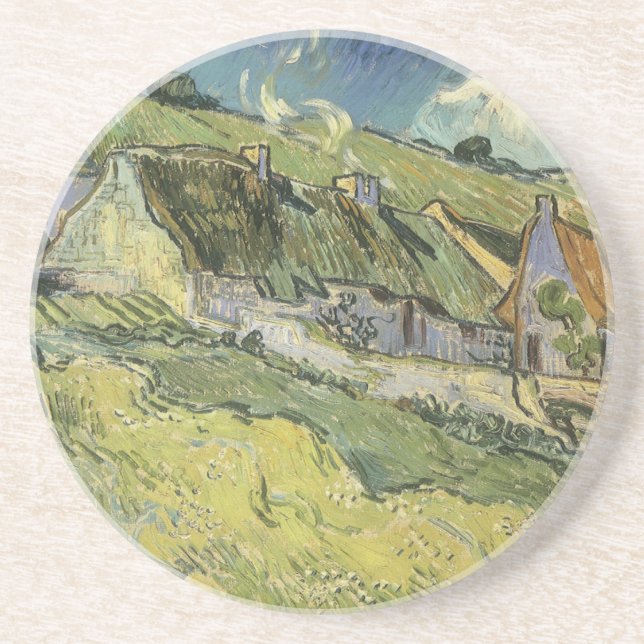 Vincent van Gogh - Thatched Cottages Coaster (Front)