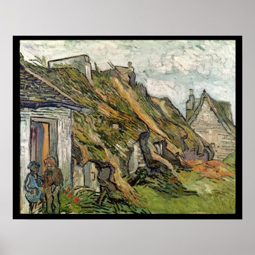 Vincent van Gogh  Thatched Cottages in Chaponval Poster