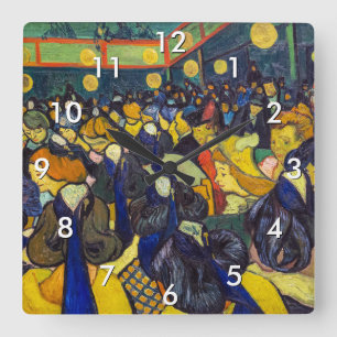 Vincent van Gogh - The ballroom at Arles Square Wall Clock