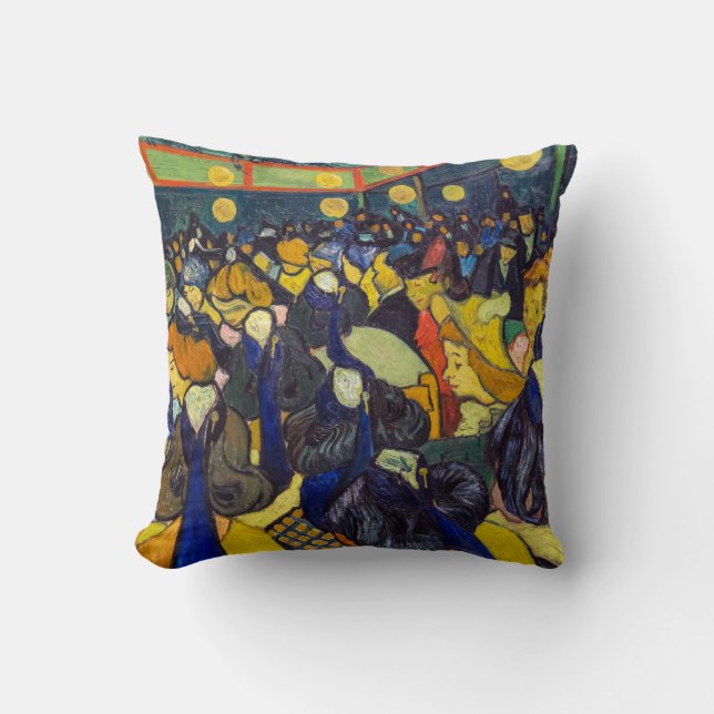 Vincent van Gogh - The ballroom at Arles Throw Pillow (Front)