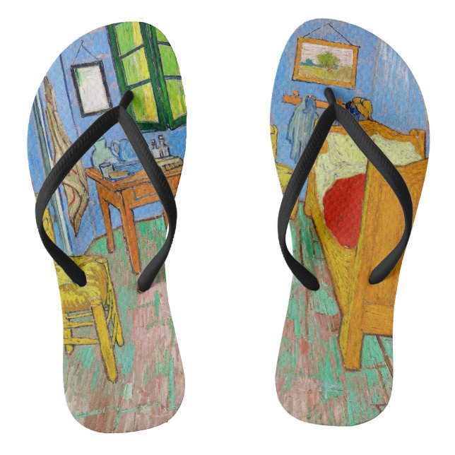 Vincent Van Gogh The Bedroom in Arles Flip Flops (Footbed)