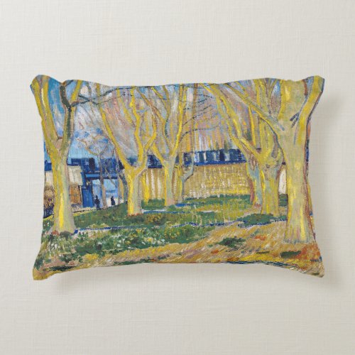 Vincent van Gogh _ The Blue Train Accent Pillow