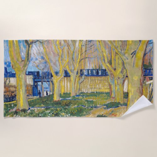 Vincent van Gogh _ The Blue Train Beach Towel