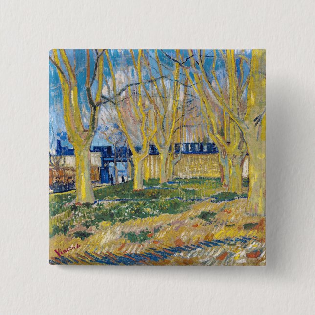 Vincent van Gogh - The Blue Train Button (Front)