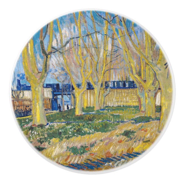 Vincent van Gogh - The Blue Train Ceramic Knob (Front)