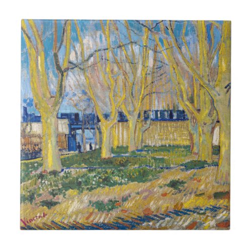 Vincent van Gogh _ The Blue Train Ceramic Tile