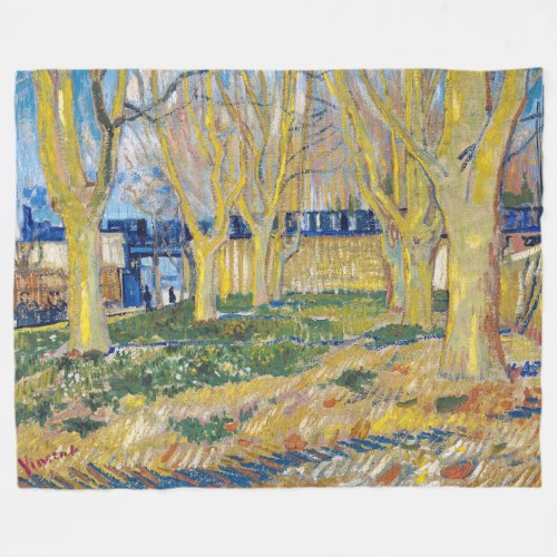 Vincent van Gogh _ The Blue Train Fleece Blanket