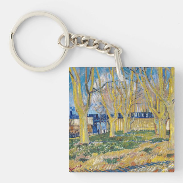 Vincent van Gogh - The Blue Train Keychain (Front)