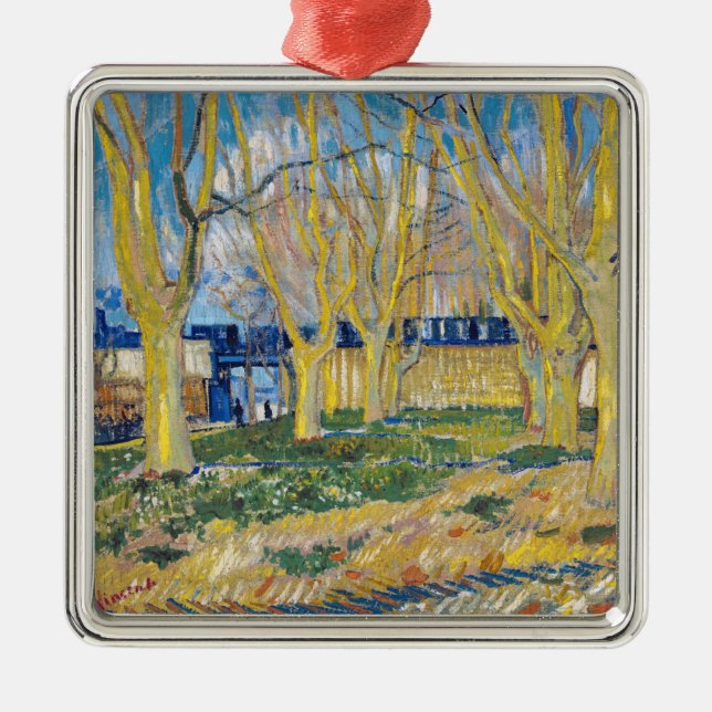 Vincent van Gogh - The Blue Train Metal Ornament (Front)