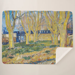 Vincent van Gogh - The Blue Train Sherpa Blanket