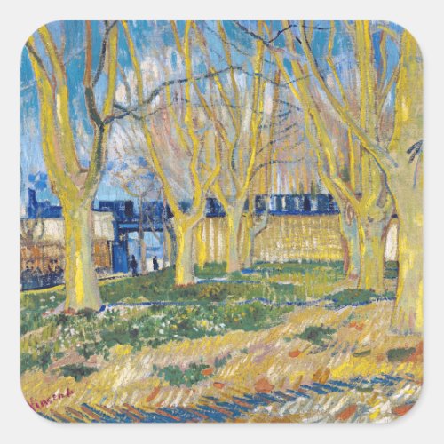 Vincent van Gogh _ The Blue Train Square Sticker