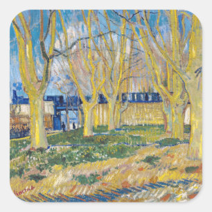 Vincent van Gogh - The Blue Train Square Sticker
