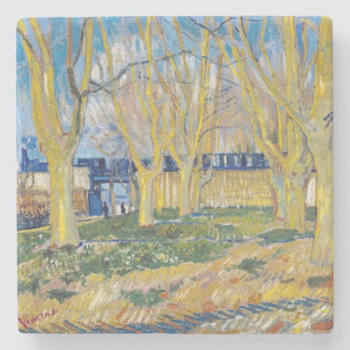 Vincent van Gogh _ The Blue Train Stone Coaster