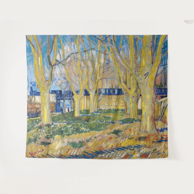 Vincent van Gogh - The Blue Train Tapestry (Front (Horizontal))