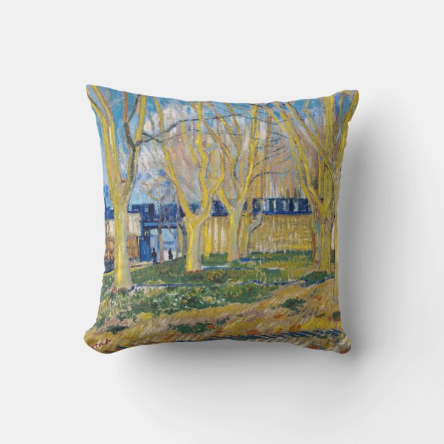Vincent van Gogh - The Blue Train Throw Pillow (Front)