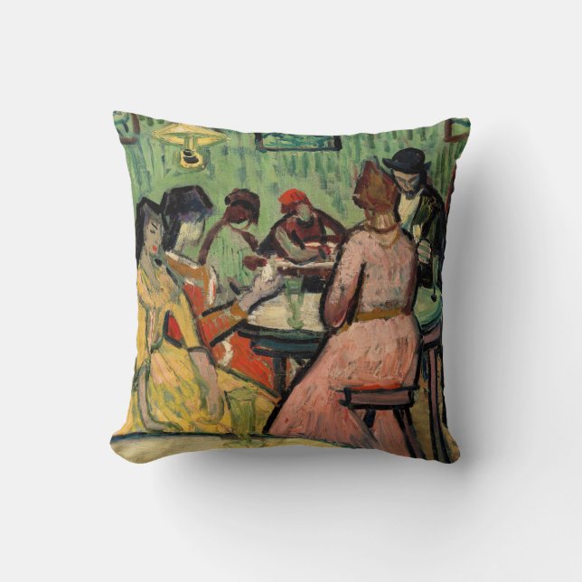 Vincent van Gogh - The Brothel Throw Pillow (Front)