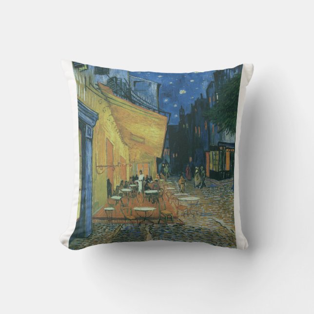 Vincent Van Gogh - The Cafe Terrace at Night Throw Pillow (Front)