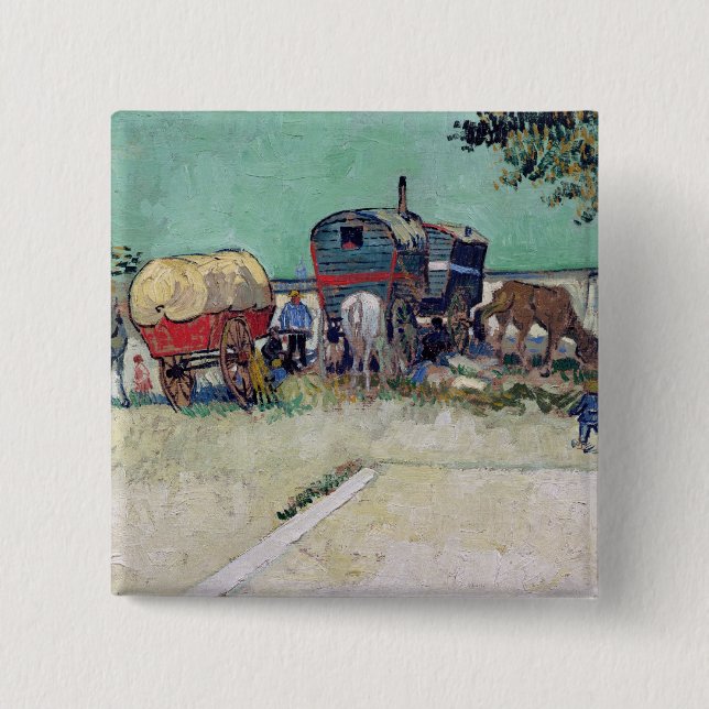 Vincent van Gogh | The Caravans, Gypsy Encampment Button (Front)