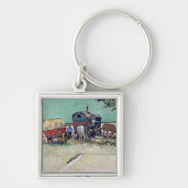 Vincent van Gogh | The Caravans, Gypsy Encampment Keychain (Front)