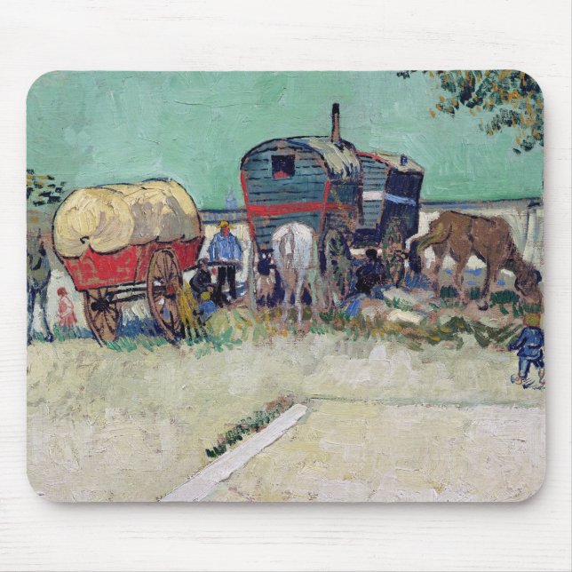 Vincent van Gogh | The Caravans, Gypsy Encampment Mouse Pad (Front)