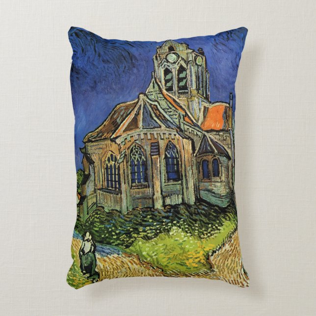 Vincent van Gogh - The Church at Auvers Accent Pillow (Front(Vertical))