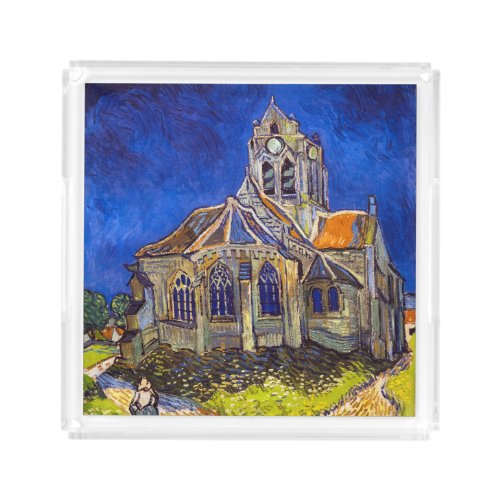 Vincent van Gogh _ The Church at Auvers Acrylic Tray