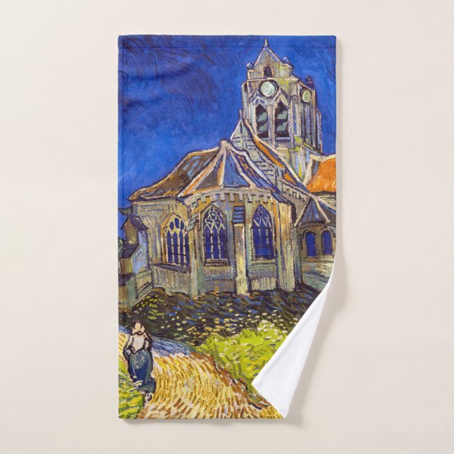 Vincent van Gogh - The Church at Auvers Bath Towel Set (Hand Towel)