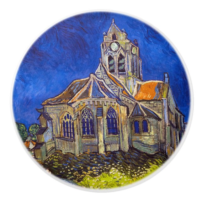 Vincent van Gogh - The Church at Auvers Ceramic Knob (Front)