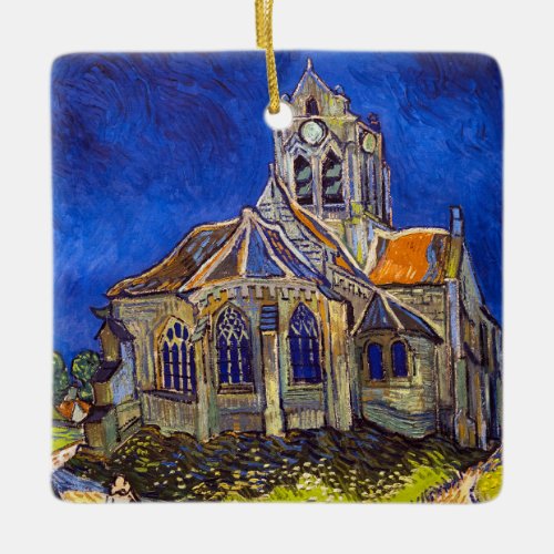 Vincent van Gogh _ The Church at Auvers Ceramic Ornament