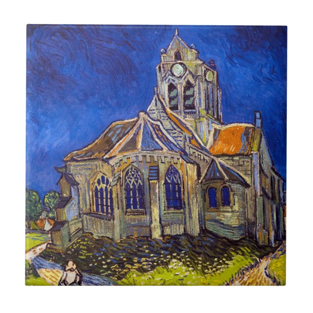 Vincent van Gogh - The Church at Auvers Ceramic Tile (Front)