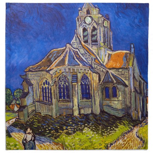 Vincent van Gogh _ The Church at Auvers Cloth Napkin