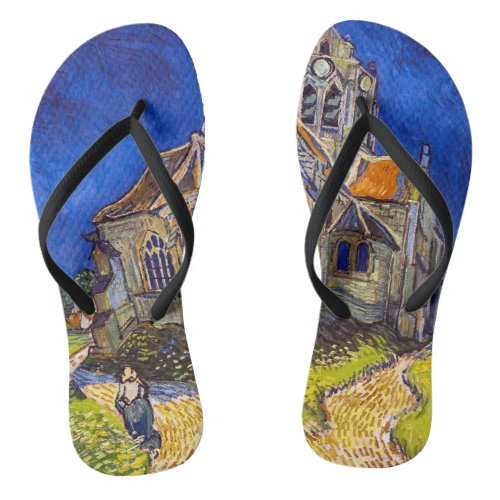 Vincent van Gogh _ The Church at Auvers Flip Flops