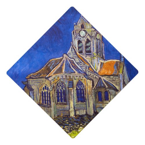 Vincent van Gogh _ The Church at Auvers Graduation Cap Topper