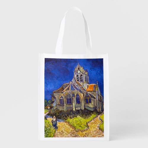 Vincent van Gogh _ The Church at Auvers Grocery Bag