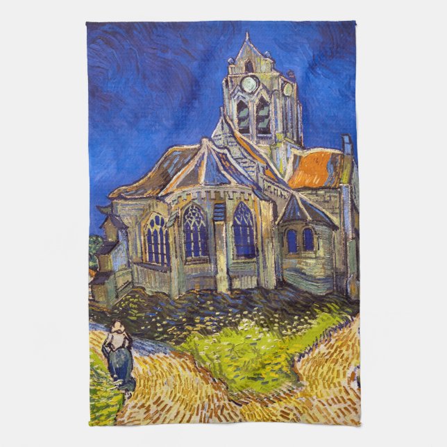 Vincent van Gogh - The Church at Auvers Kitchen Towel (Vertical)